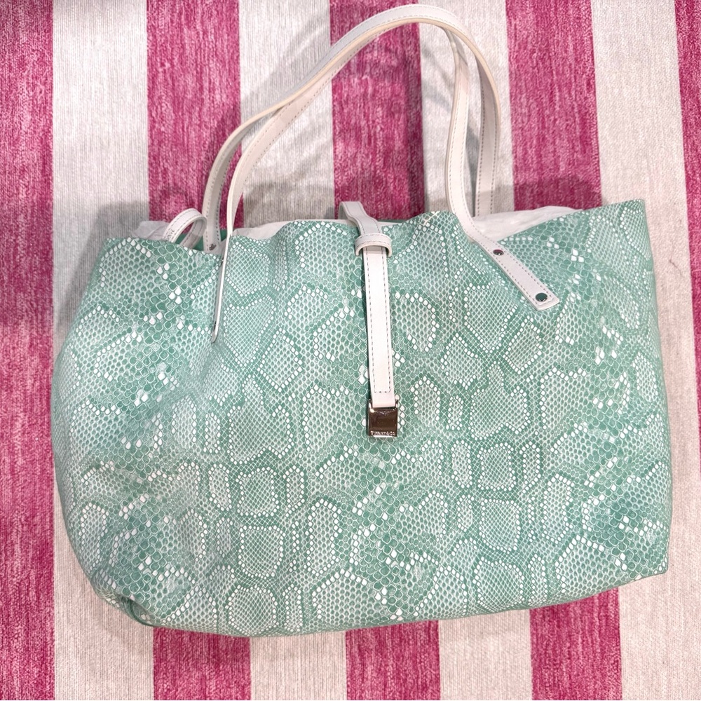 Tiffany & Co. Signature Tiffany Reversible Tote Bag w/matching pouchette.  
NWOT